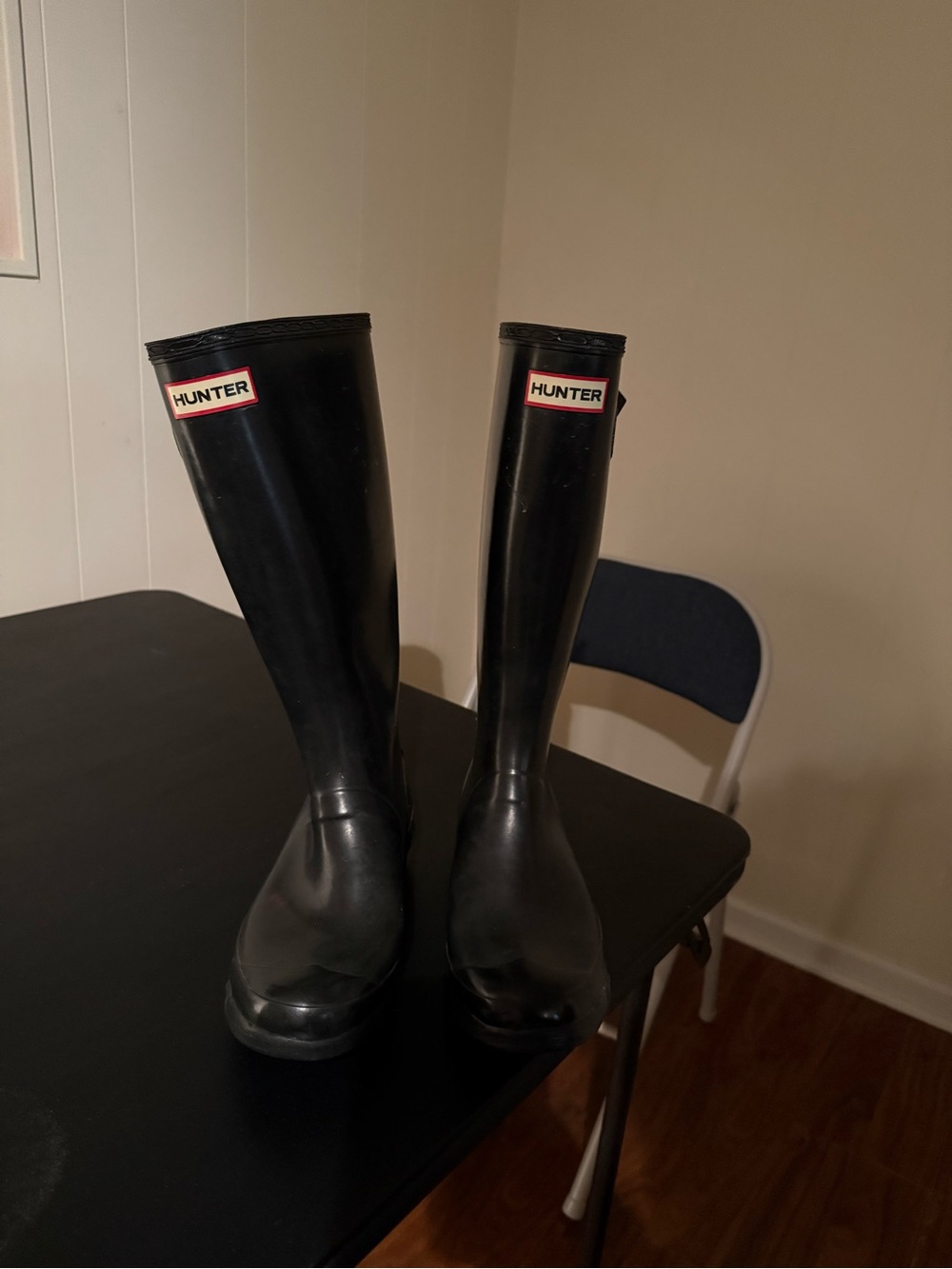 Hunter wide calf women’s tall Rain Boots - Black